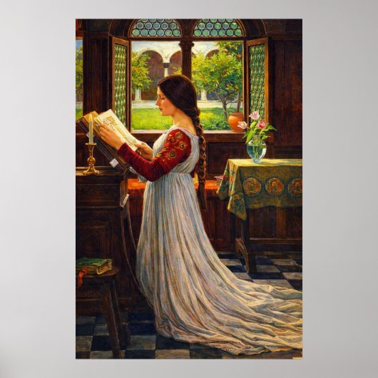 Poster The Missal by John William Waterhouse (Devant)