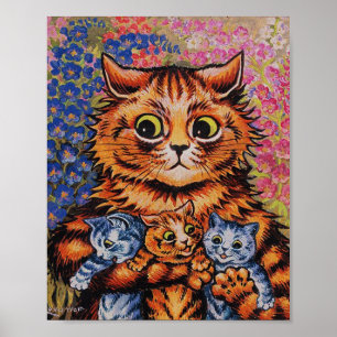 Poster The Mother Cat - Louis Wain Artwork - Funny Cats