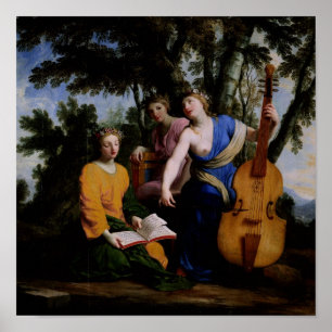 Poster The Muses Melpomene, Erato and Polymnia, 1652-55