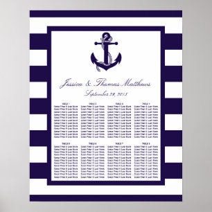Poster The Nautical Anchor Navy Stripe Wedding Collection