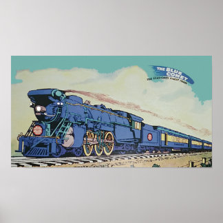 Poster The New Jersey Central Blue Comet Train 