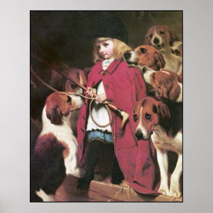 Poster : "The New Whip" - Girl with Foxhounds