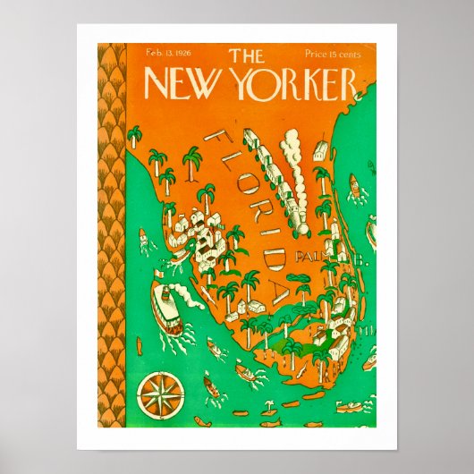 Poster The New Yorker - Florida 12x16 Print (Devant)