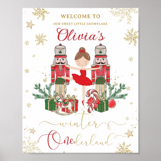 Poster The Nutcracker Winter Onederland 1st Birthday Red (Devant)