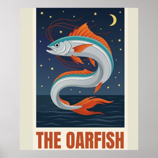 Poster The Oarfish Tarot Card Crescent Moon Celestial Sta (Devant)