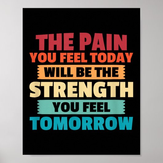 Poster The Pain You Feel Today Is Tomorrows Strength Moti (Devant)