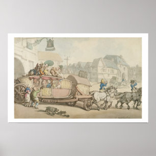 Poster The Paris Diligence (pen & ink and w/c on paper)