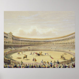 Poster The Plaza de Toros of Madrid, 1865 (colour litho)