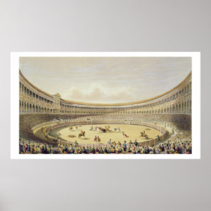 Poster The Plaza de Toros of Madrid 1865 (colour litho)