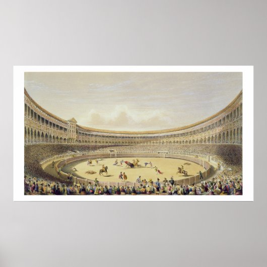 Poster The Plaza de Toros of Madrid 1865 (colour litho) (Devant)