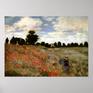 Poster The Poppy Field near Argenteuil by Claude Monet