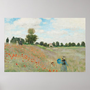 Poster The Poppy Field near Argenteuil by Claude Monet