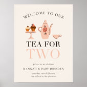 Poster Thé pour deux | Baby shower Tea Party (Devant)