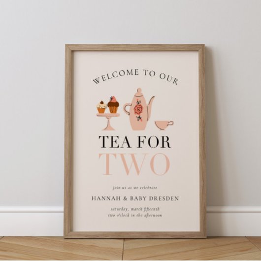 Poster Thé pour deux | Baby shower Tea Party