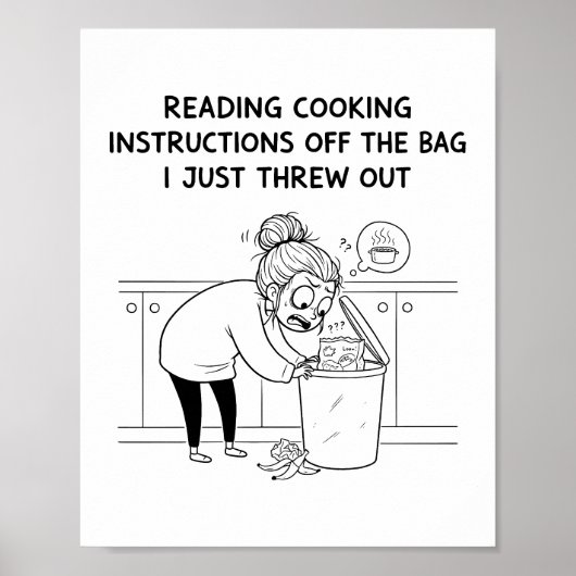 Poster The Recipe Regret Minimalist Kitchen Comic (Devant)