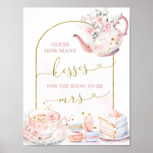 Poster Thé rose floral Combien de baisers Jeux natifs