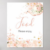 Poster Thé rose floral pour alimentation à deux Baby show (Devant)