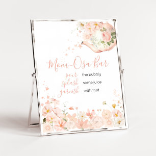 Poster Thé rose floral pour deux Baby showers Maman Bar O