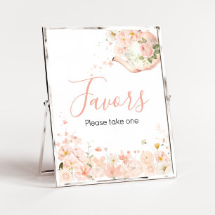 Poster Thé rose floral pour deux Baby showers préférés