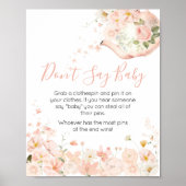 Poster Thé rose floral pour deux ne pas dire bébé (Devant)