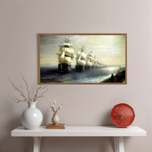 Poster The Russian Black Sea Fleet on Parade, Aivazovsky
