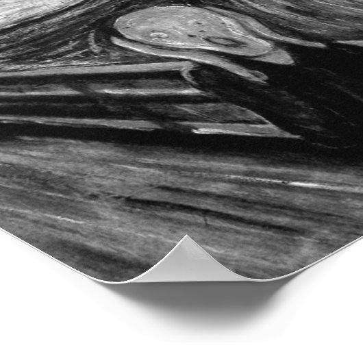 Poster The Scream Black And White By Edvard Munch (Coin)