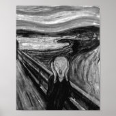Poster The Scream Black And White By Edvard Munch (Devant)