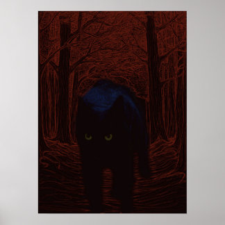 Poster The Shadow Cat and Red Forest
