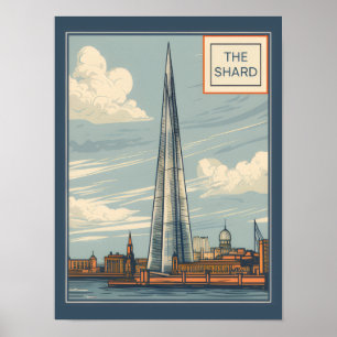 Poster The Shard Londres Royaume-Uni Voyage Vintage