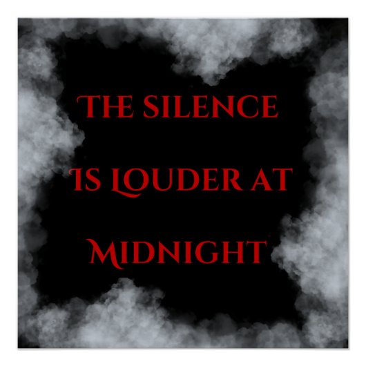 Poster The silence is louder at midnight (Devant)