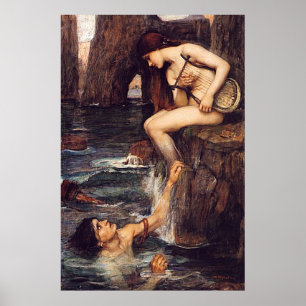 Poster The Siren, par John William Waterhouse - vers 1900