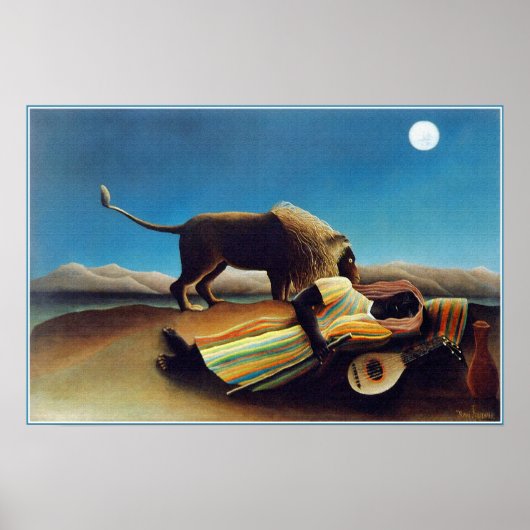 Poster "The Sleeping Gypsy" by Henri Rousseau (Devant)