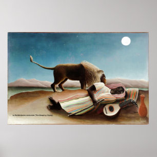 Poster "The Sleeping Gypsy" de Rousseau (1897)