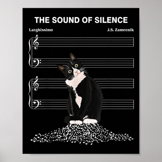Poster The Sound Of Silence Music And Cats Lover  (Devant)