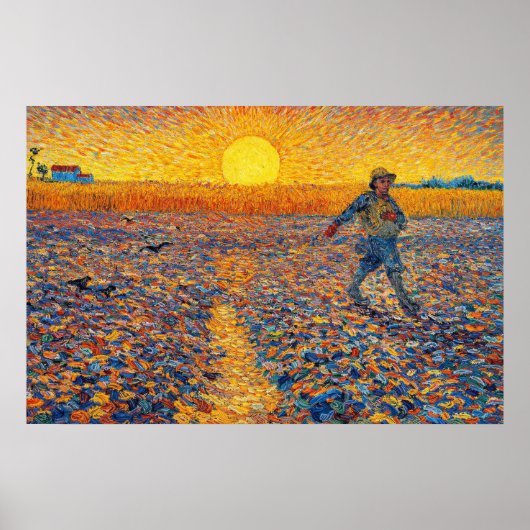 Poster The Sower by Vincent van Gogh (Devant)