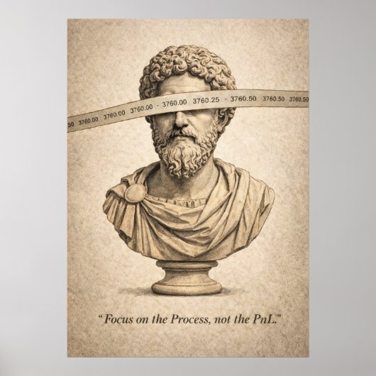 Poster The Stoic Trader, Process vs PnL, Forex Trading (Devant)