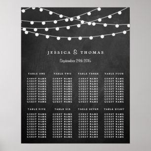 Poster The String Lights On Chalkboard Wedding Collection