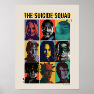 Poster The Suicide Squad Retro Grid With Harley Quinn