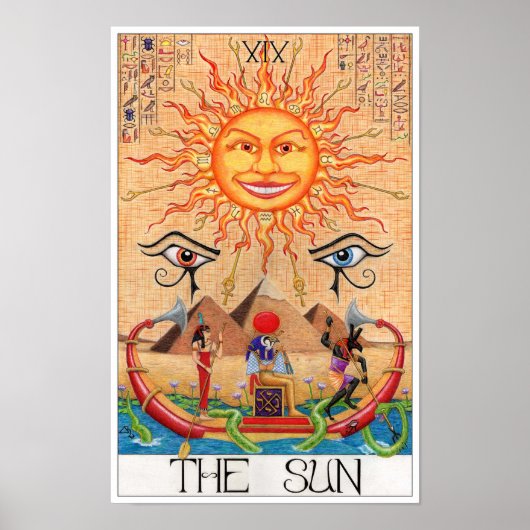 Poster The Sun tarot card (Devant)
