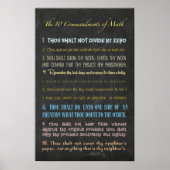 Poster The Ten Commandments of Math (Devant)