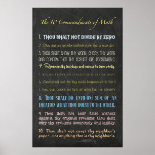 Poster The Ten Commandments of Math
