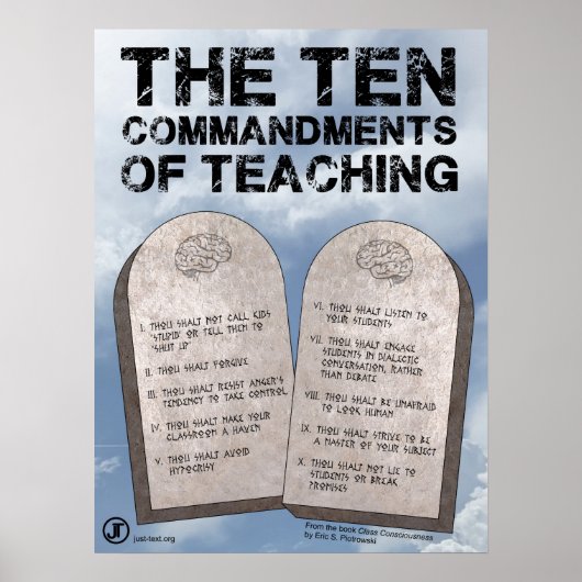 Poster The Ten Commandments of Teaching (Devant)
