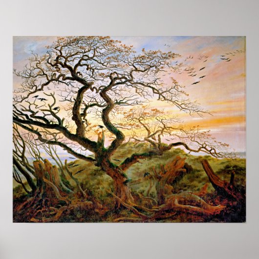 Poster The Tree of Crows by Caspar David Friedrich (Devant)
