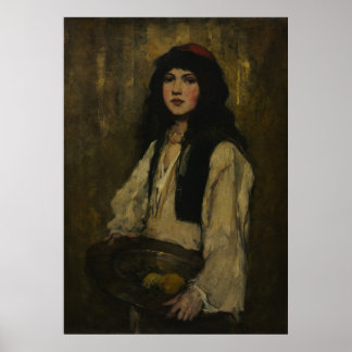 Poster The Venetian Girl, c. 1880. Frank Duveneck, Oil