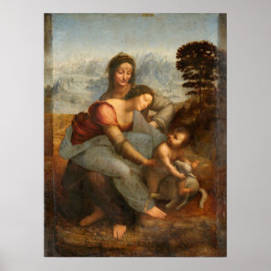 Poster The Virgin and Child Saint Anne Leonardo da Vinci