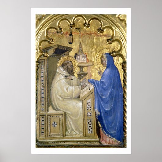 Poster The Virgin appearing to St. Bernard, détail from a (Devant)