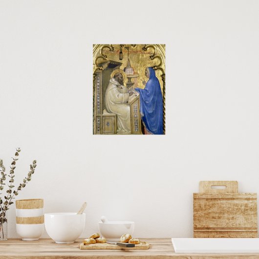 Poster The Virgin appearing to St. Bernard, détail from a (Cuisine)