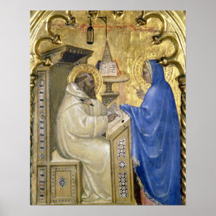 Poster The Virgin appearing to St. Bernard, détail from a