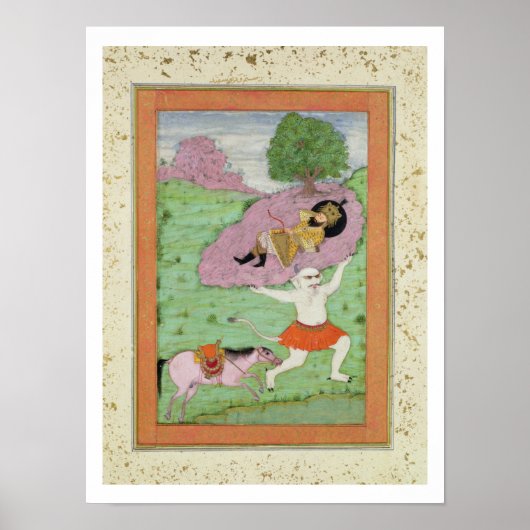 Poster The White Demon carrying off the sleeping Rustam, (Devant)