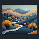 Poster The winding pathway<br><div class="desc">This digital art depicts brilliant abstract view of pathway through whimsical floral park at sunrise. With very soothing colors that could calm anyone down this art piece would be brilliant in a bedroom,  Office,  doctors office or even a gym.</div>